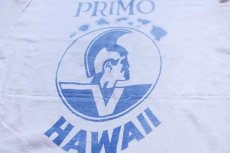 画像4: 70s USA製 Hanes DARKSTAR PRIMO HAWAII 両面 染み込みプリント アート コットンTシャツ 白 XL (4)