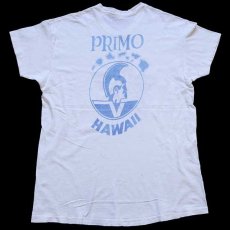 画像3: 70s USA製 Hanes DARKSTAR PRIMO HAWAII 両面 染み込みプリント アート コットンTシャツ 白 XL (3)