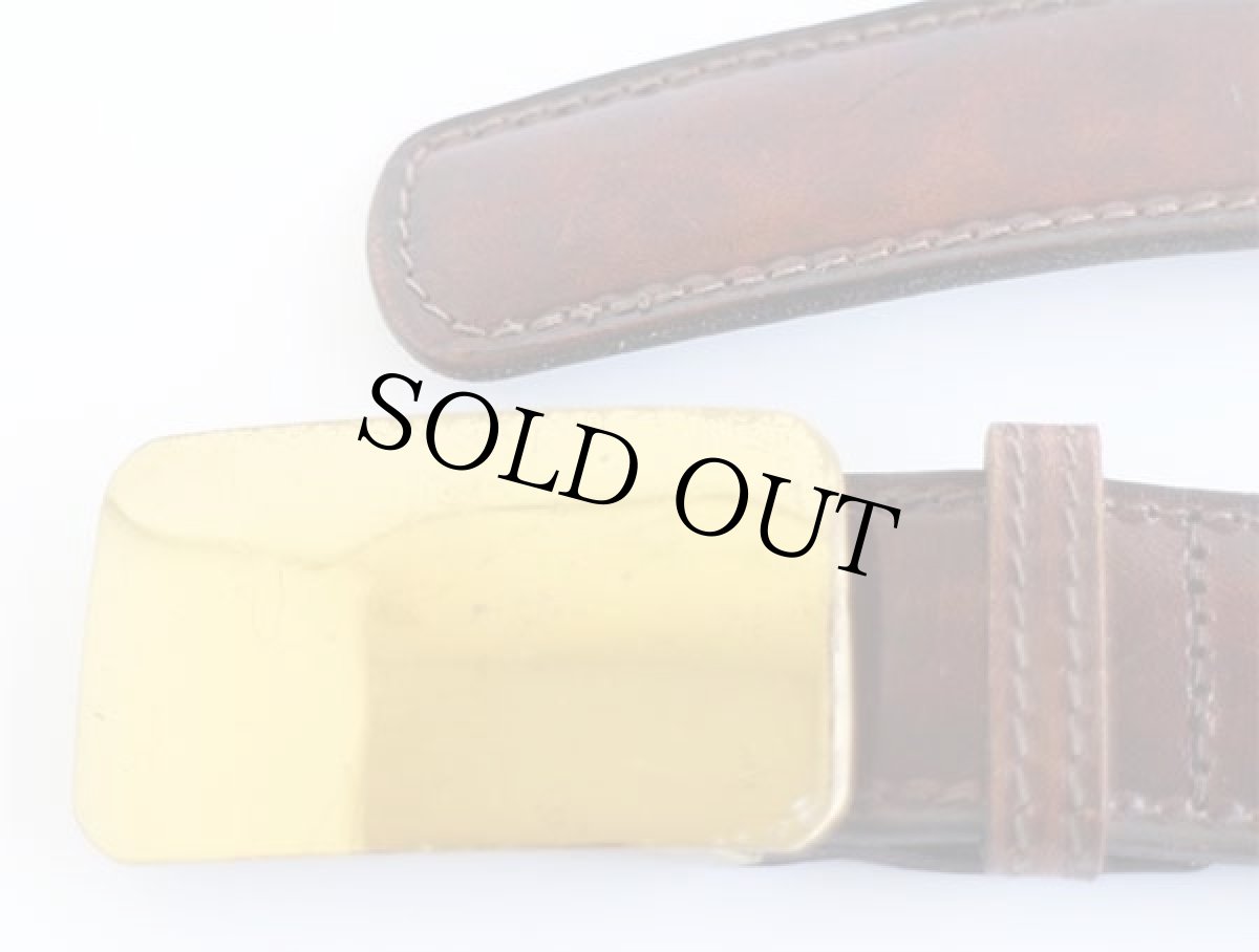 画像2: USA製 TRAFALGAR レザーベルト 茶 32★1358 (2)