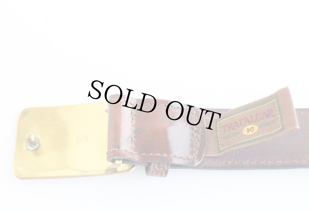 画像3: USA製 TRAFALGAR レザーベルト 茶 32★1358 (3)