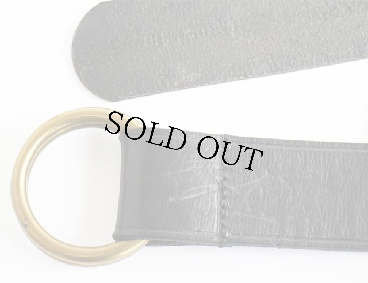 画像2: 英国製 LANDS'ENDランズエンド レザー リングベルト 黒 32/80★1369 (2)