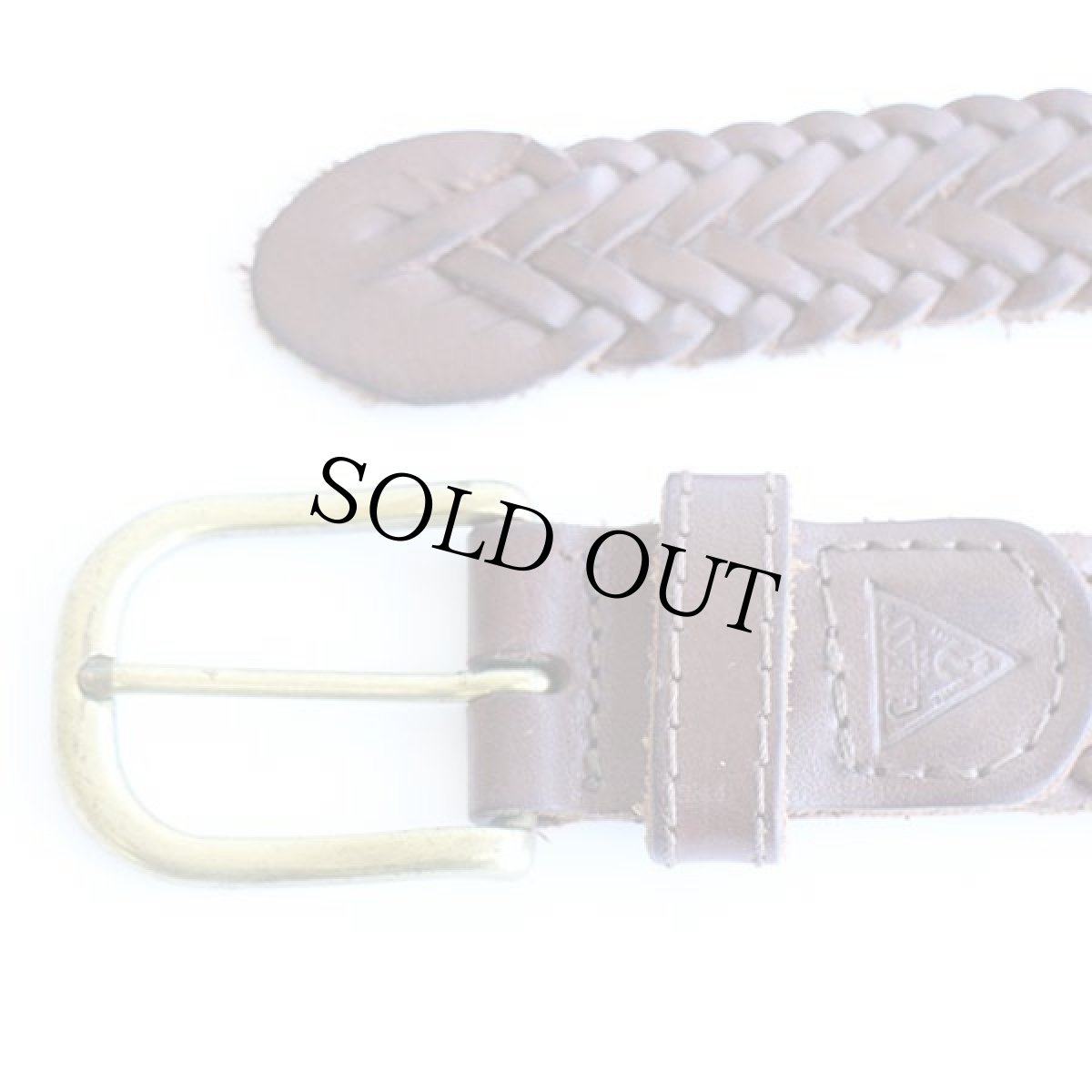 画像2: GUESSゲス 編み込み レザーベルト 焦げ茶 30★1418 (2)