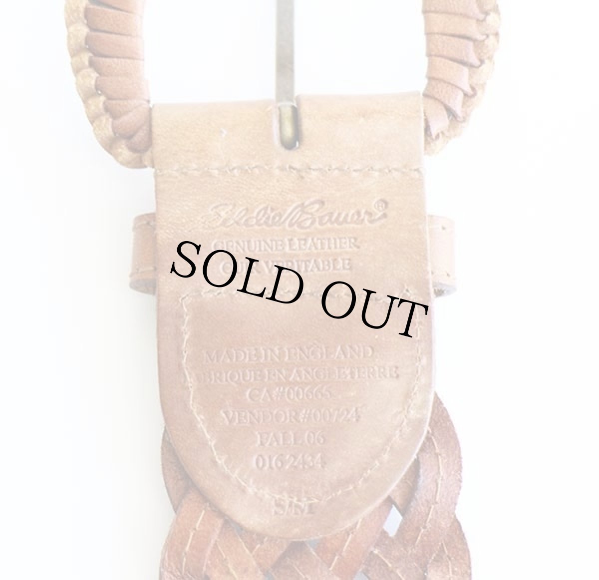 画像3: 英国製 EddieBauerエディーバウアー ワイド 編み込み レザーベルト 茶 S/M★1424 (3)