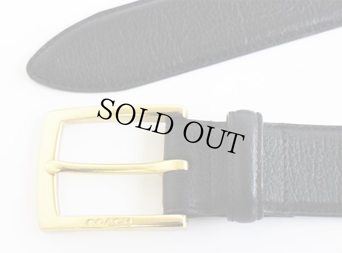 画像2: COACHコーチ カウハイド レザーベルト 黒 38/95★1344 (2)