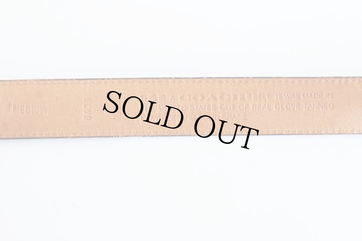 画像3: USA製 COACHコーチ カウハイド レザーベルト 紺 M★1348 (3)