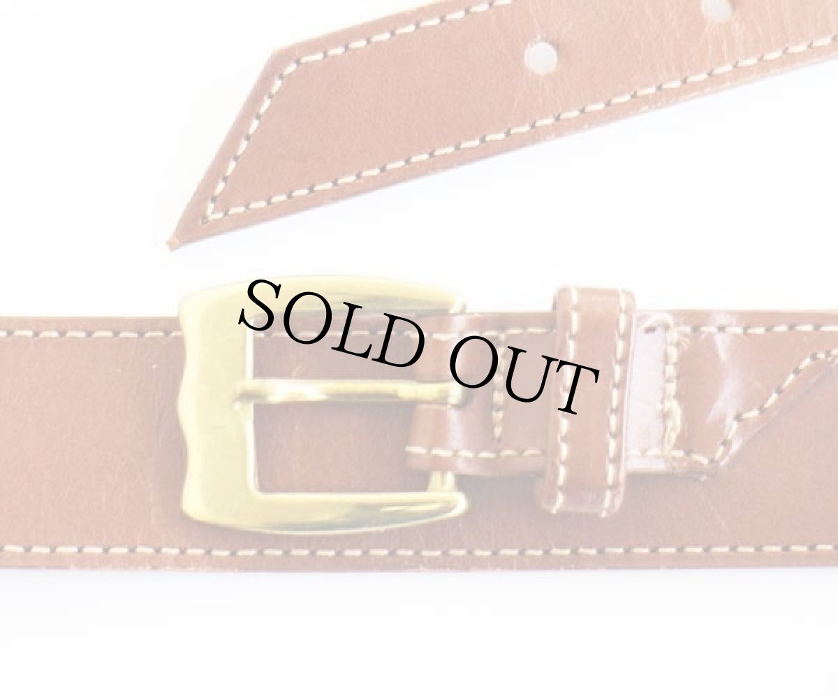 画像2: USA製 EddieBauerエディーバウアー レザーベルト 茶 M★1366 (2)