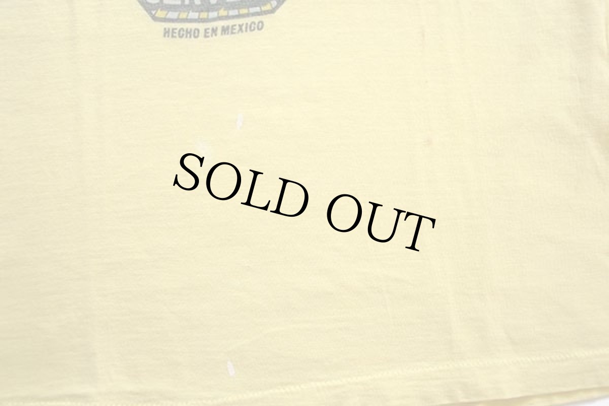 画像7: 80s USA製 DOS EQUIS CERVEZA 染み込みプリント コットンTシャツ 黄 M (7)