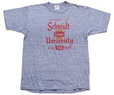 画像2: 80s USA製 Schmidt BEER 五段中抜き Tシャツ 杢グレー L (2)