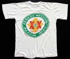 画像2: 80s メキシコ製 CERVEZA MEXICANA MEXICAN BEER コットンTシャツ 白 L (2)