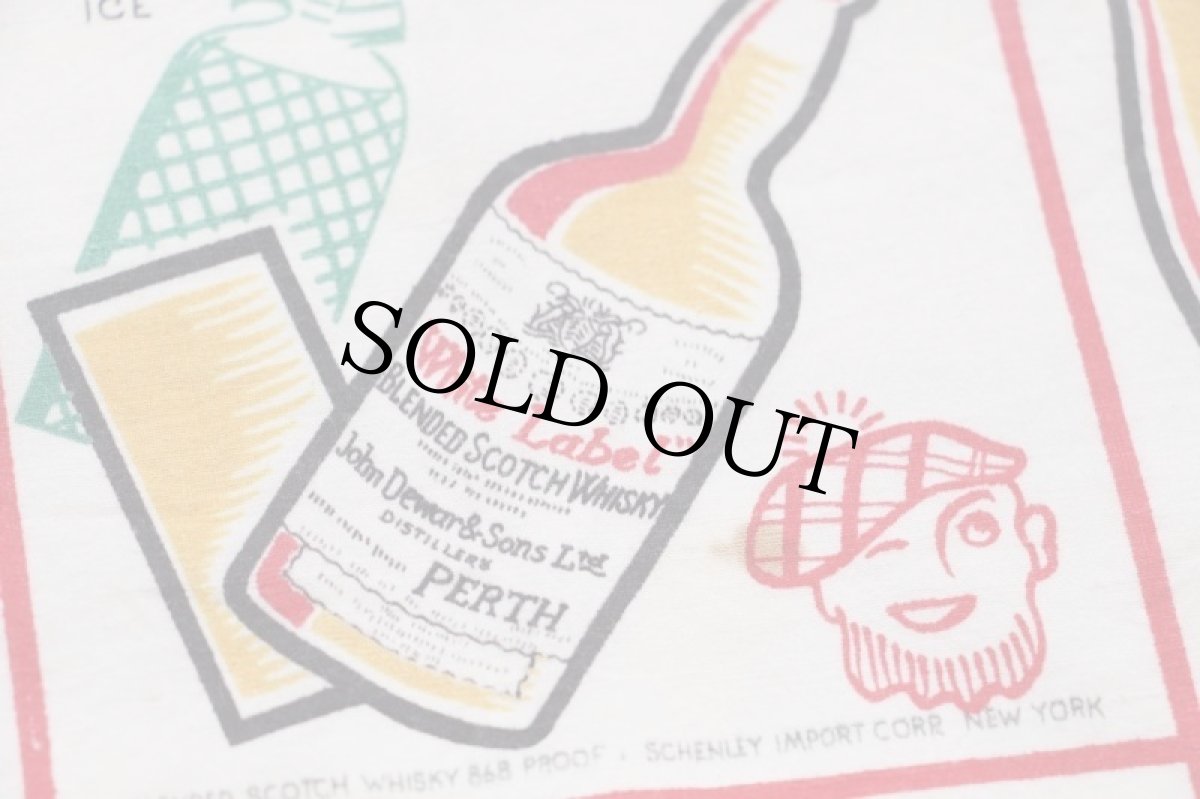 画像6: ビンテージ SCHENLEY カクテル レシピ柄 染み込みプリント テーブルクロス (6)