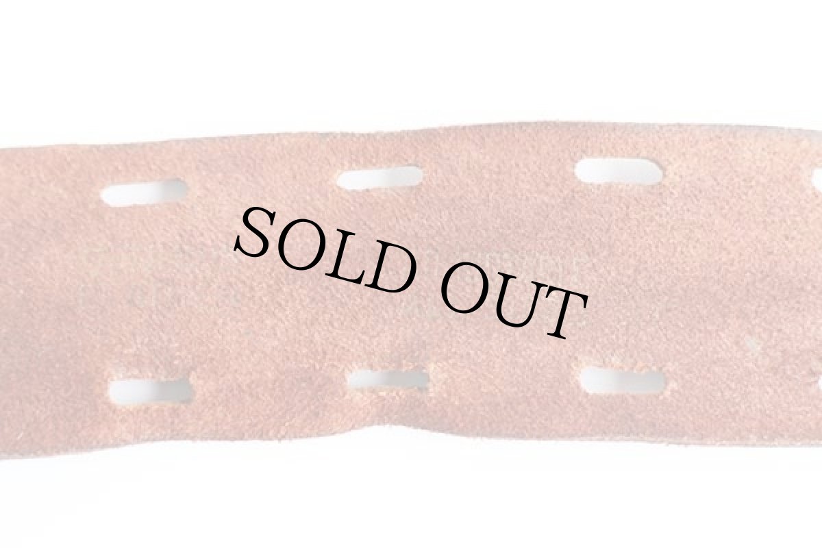 画像4: UNKNOWN ダブルホール レザーベルト 赤茶★1384 (4)