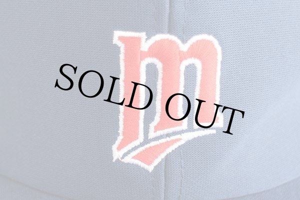 80s MLB Minnesota Twins ロゴ刺繍 ベースボール メッシュキャップ 紺