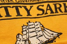 画像3: 80s CUTTY SARK カティサーク ロゴ 染み込みプリント コットンTシャツ 濃黄 (3)