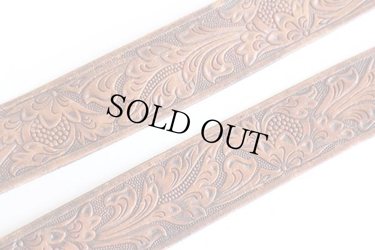 画像5: UNKNOWN 馬 彫刻 バックル カービング レザーベルト 茶 40★1396 (5)