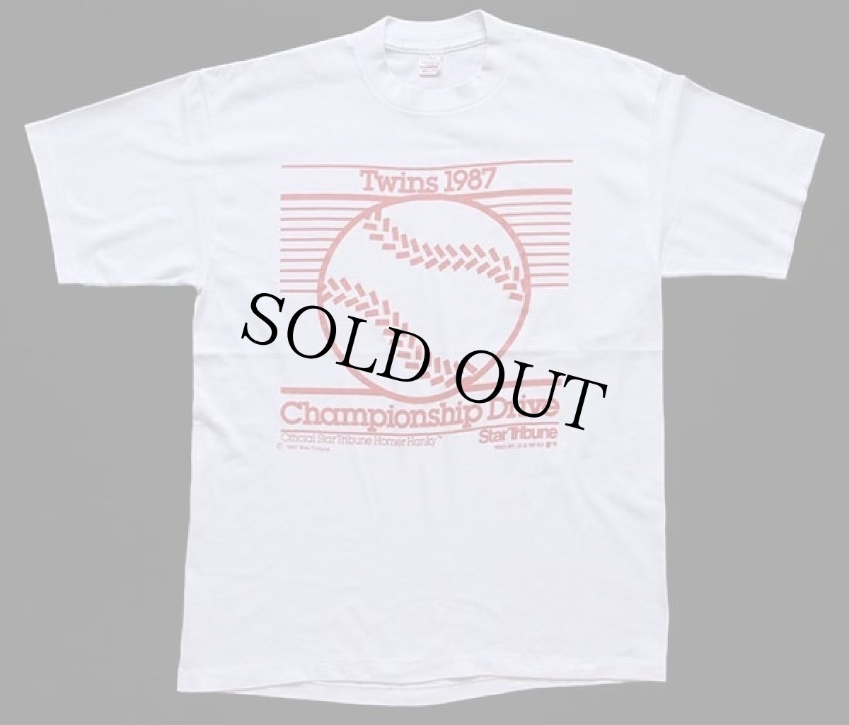 画像2: 80s USA製 MLB Twins ボール Star Tribune Tシャツ 白 L (2)