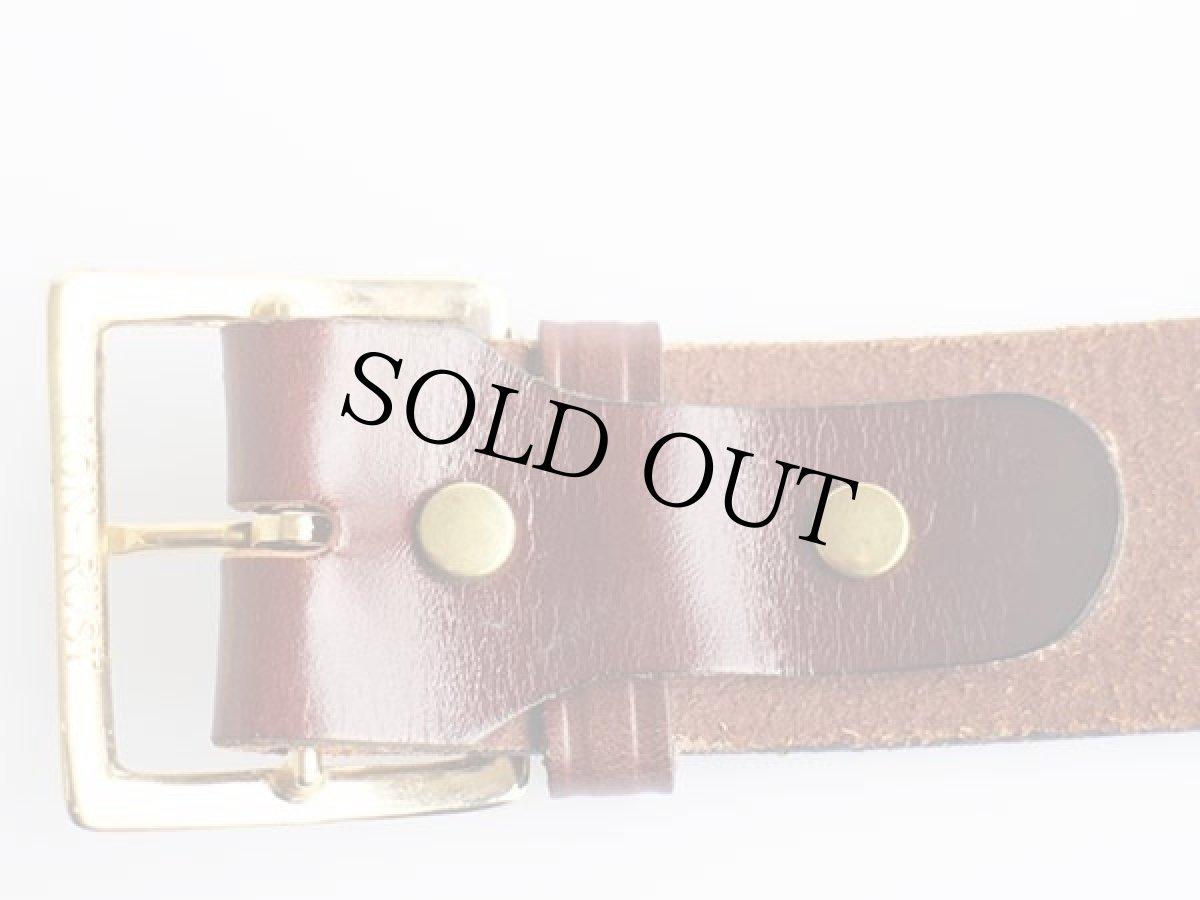 画像4: USA製 UNKNOWN レザー ギャリソンベルト 赤茶 42★1387 (4)