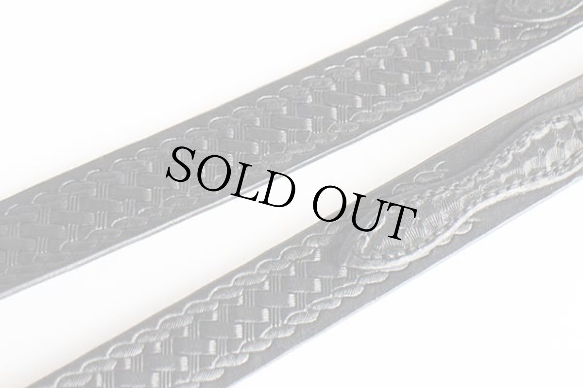 画像5: TRIPLE K BRAND バスケット柄 カービング レザーベルト 黒 38 (5)