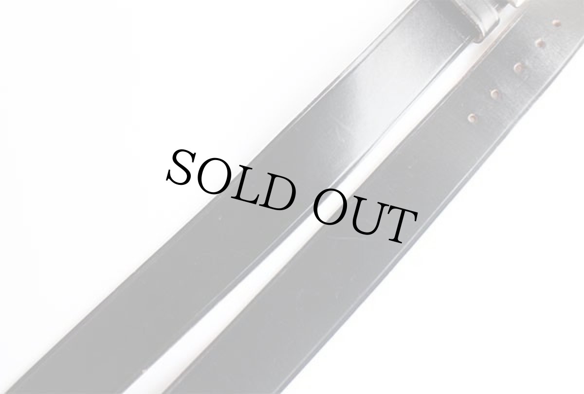 画像5: ビンテージ UNKNOWN カウハイド ブライドル レザー ギャリソンベルト 黒 36★1385 (5)