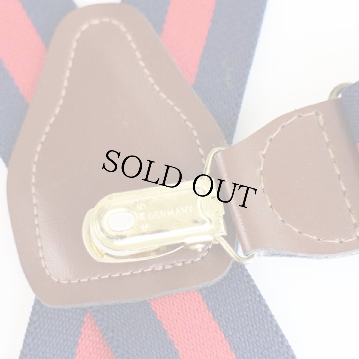 画像3: CAS GERMANY ストライプ クリップ式 サスペンダー 紺×赤★163 (3)