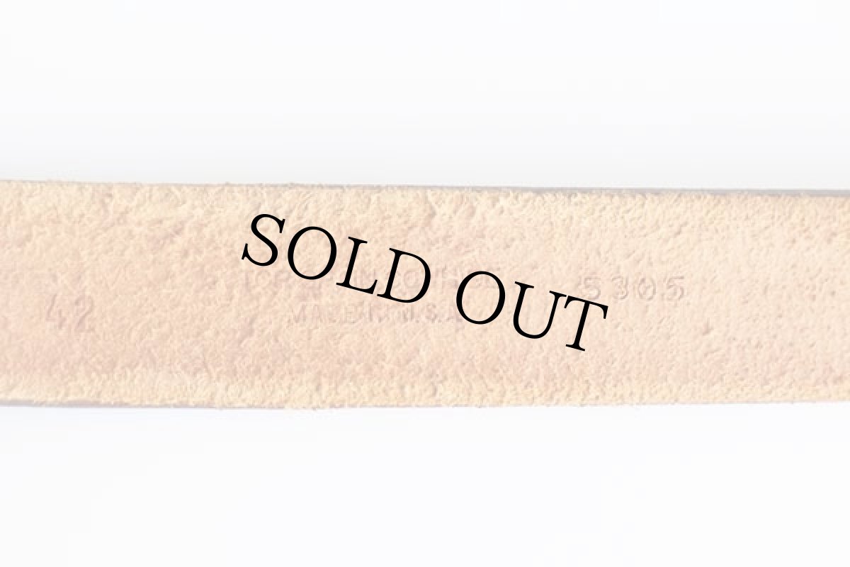 画像3: ビンテージ USA製 UNKNOWN カウハイド レザーベルト 焦げ茶 42★1391 (3)