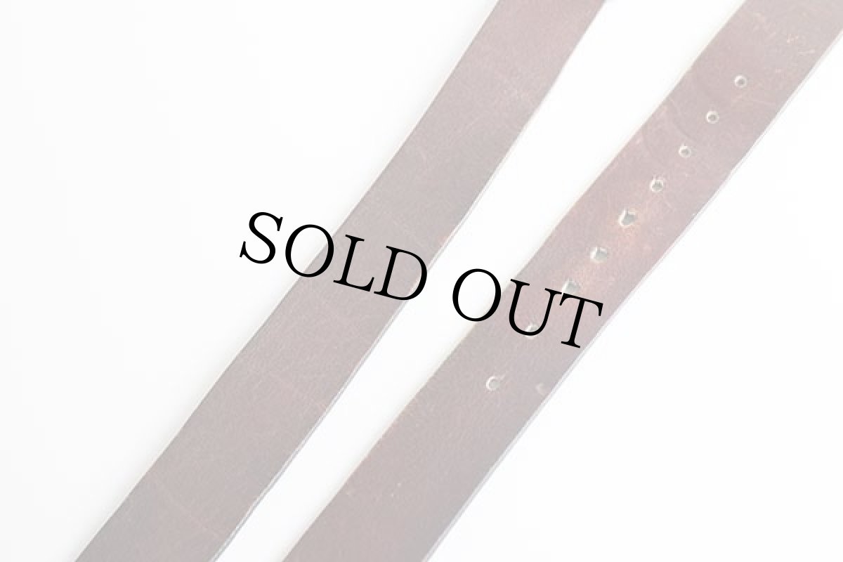 画像4: UNKNOWN フックモチーフ バックル レザーベルト 焦げ茶★1406 (4)