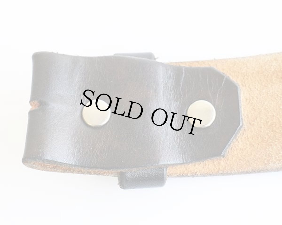 画像3: 70s UNKNOWN カービング レザーベルト 黒★1374 (3)