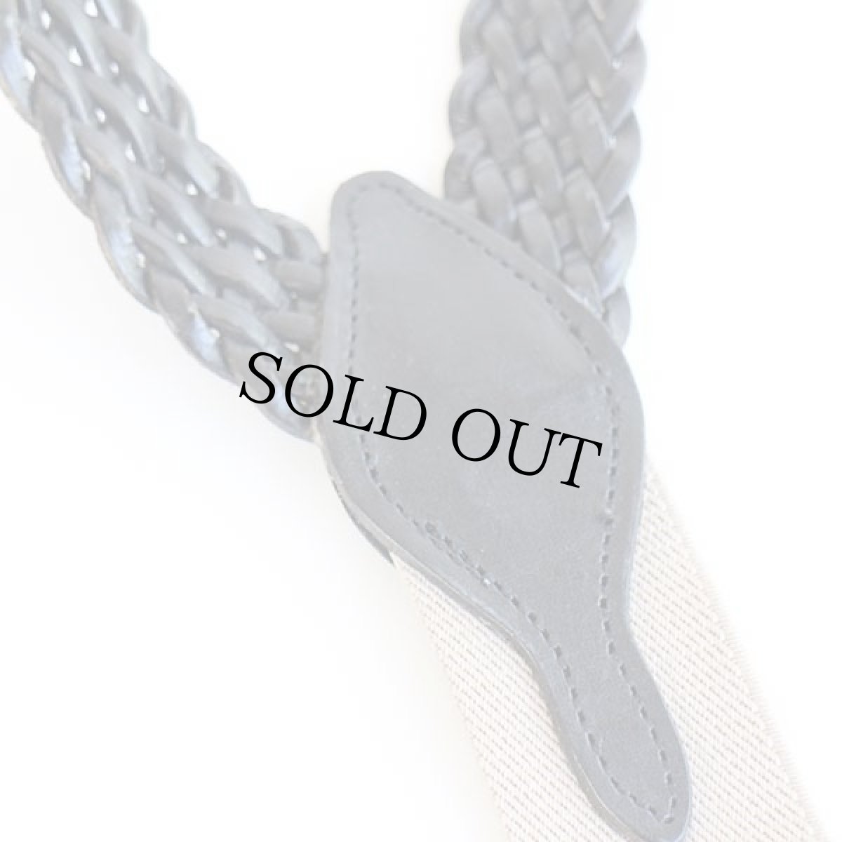 画像4: UNKNOWN 編み込みレザー ボタンタブ式 サスペンダー 黒★206 (4)