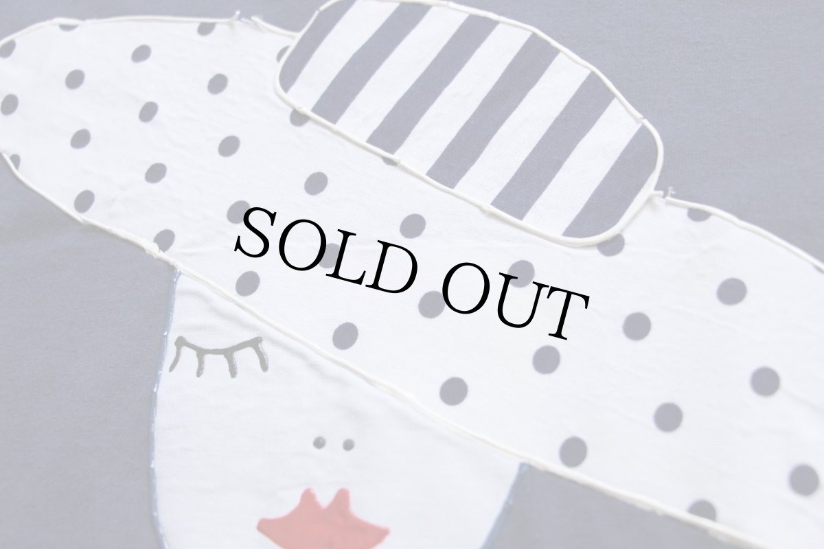 画像4: 90s USA製 女性 アップリケ リメイク Tシャツ 紺 L (4)