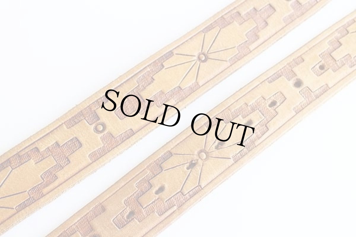 画像4: UNKNOWN カービング レザーベルト 茶★1372 (4)