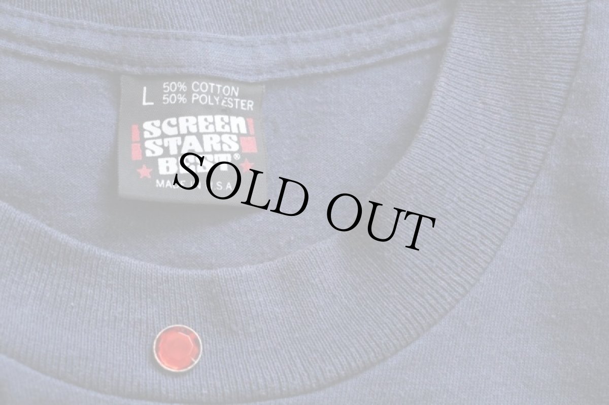 画像3: 90s USA製 女性 アップリケ リメイク Tシャツ 紺 L (3)