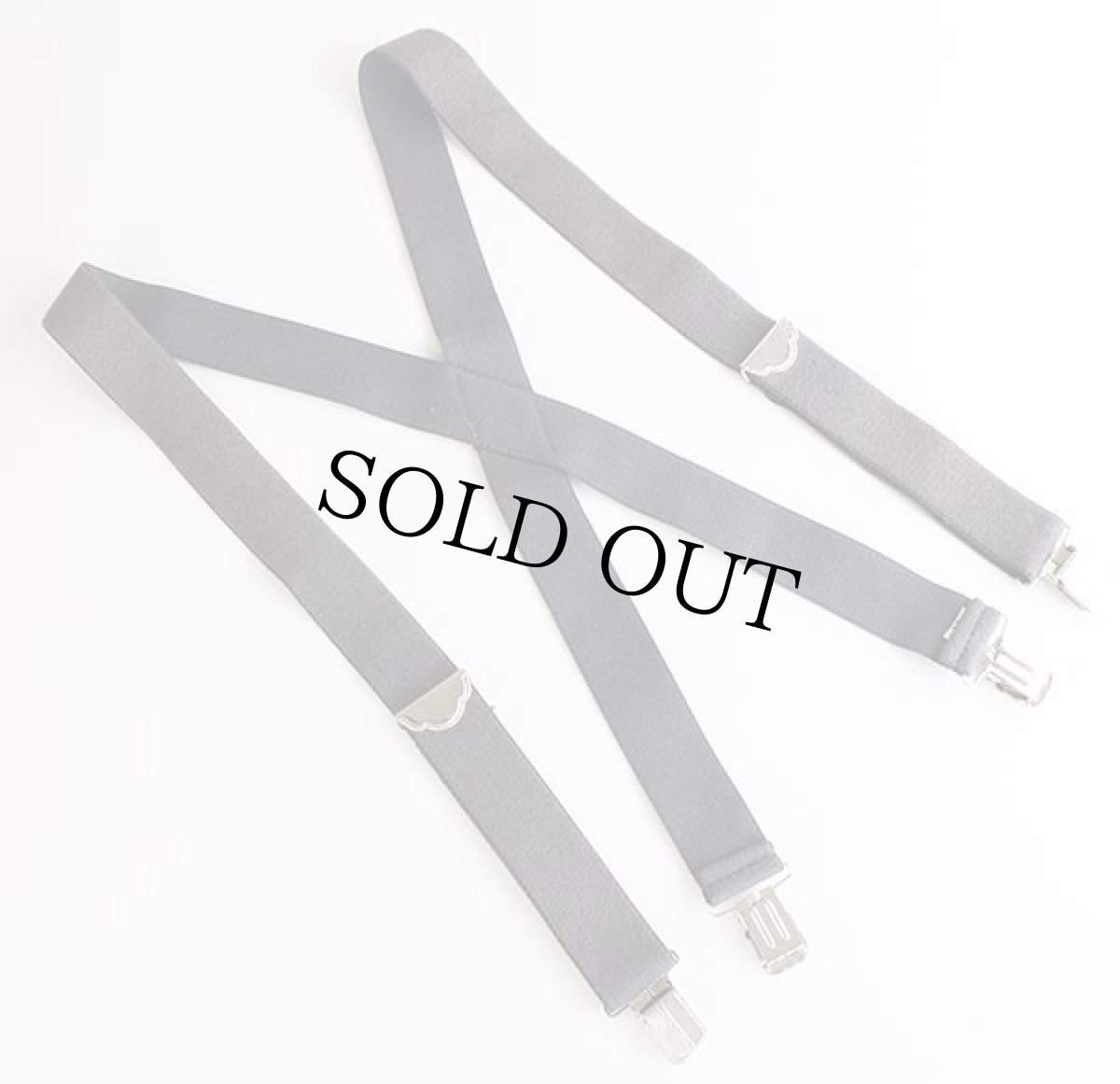 画像2: 80s Levi'sリーバイス 無地 クリップ式 サスペンダー グレー★210 (2)