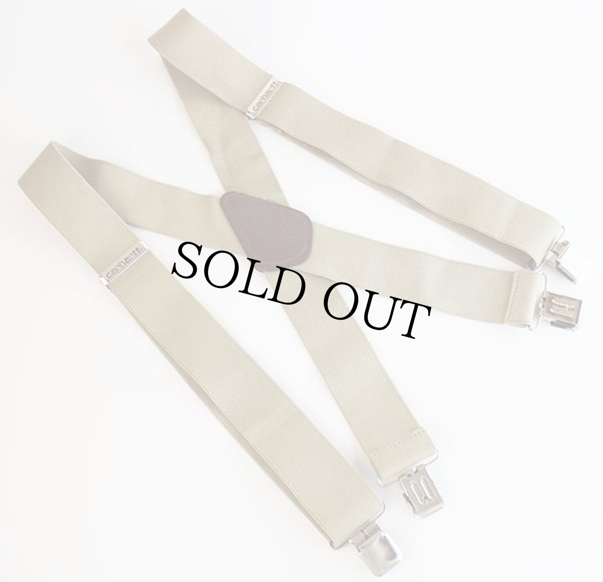 画像2: carharttカーハート 無地 クリップ式 サスペンダー グレーベージュ★217 (2)