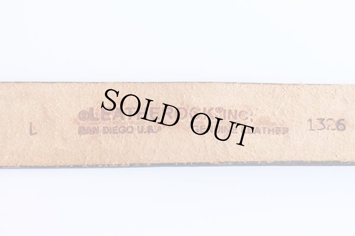 画像3: USA製 LEATHEROCK カービング レザーベルト ワインレッド L★1380 (3)