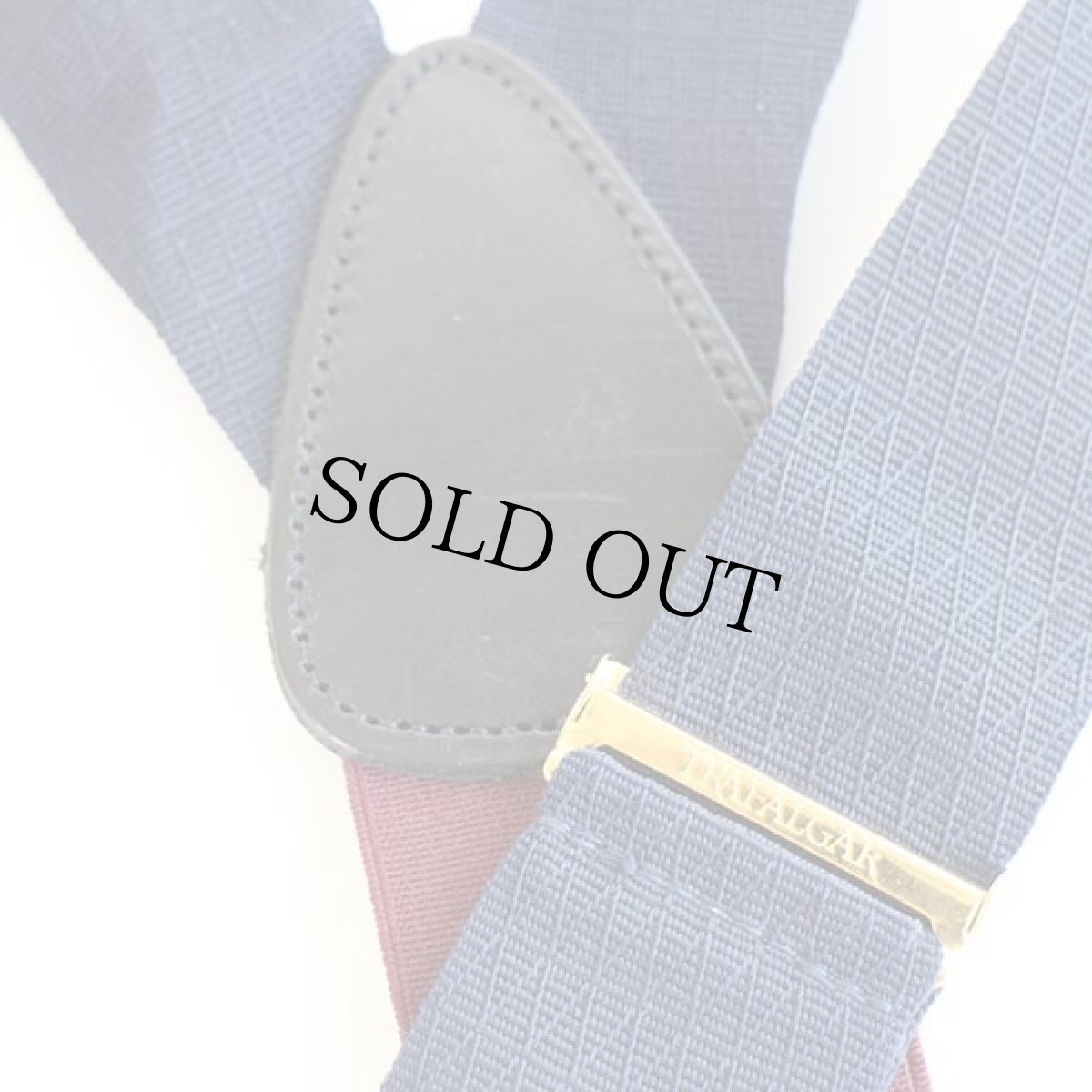 画像4: TRAFALGAR ツートン ボタンタブ式 サスペンダー ネイビー×バーガンディ★183 (4)