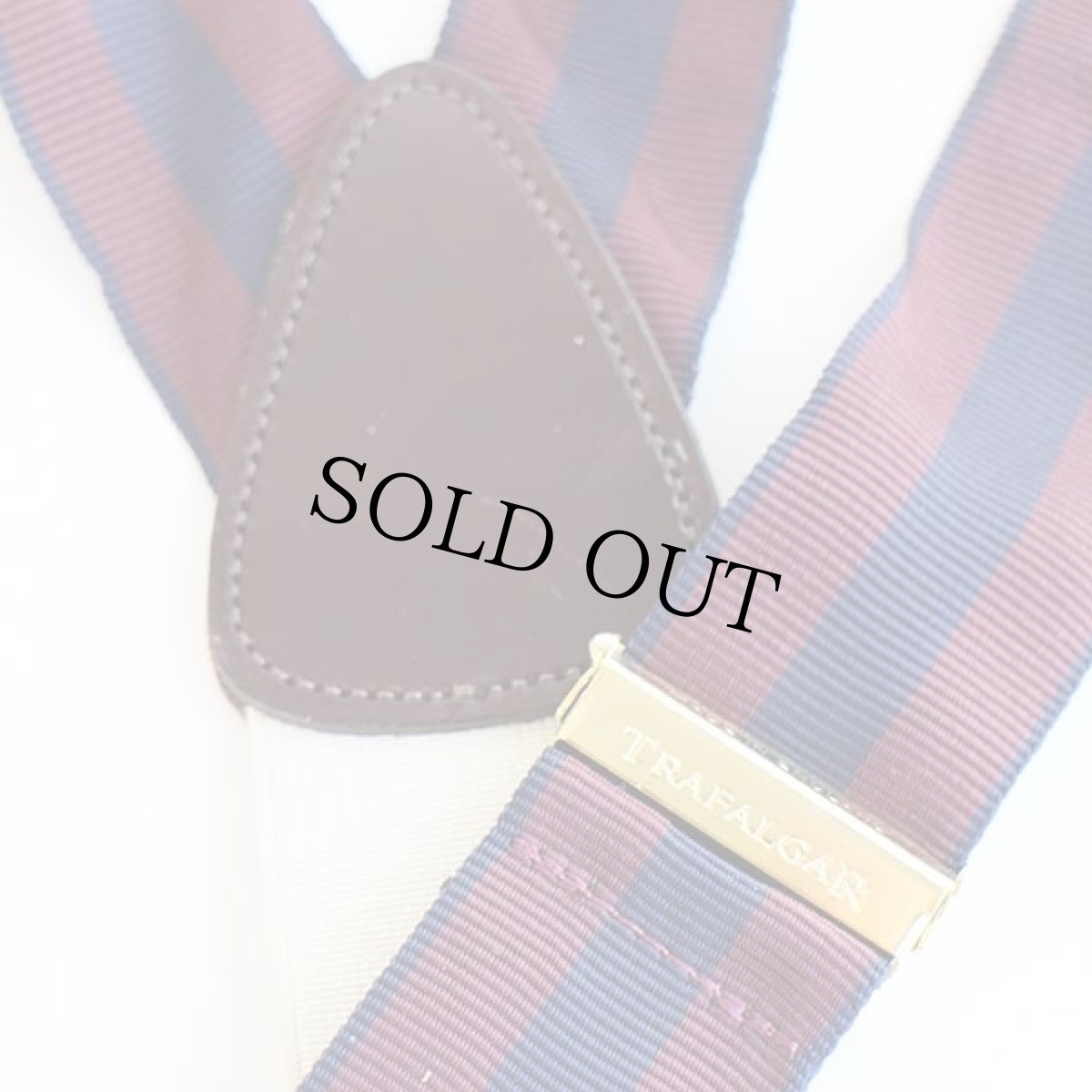 画像3: 英国製 TRAFALGAR ストライプ ボタンタブ式 サスペンダー バーガンディ×ネイビー★182 (3)