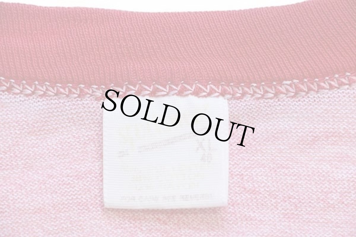 画像4: 80s AVERY'S BEACH LAKE,PA. インディアンヘッド 染み込みプリント リンガーTシャツ 杢レッド (4)