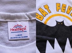 画像3: デッドストック★80s USA製 Healthknit BAT FEVER コウモリ Tシャツ 白 L (3)