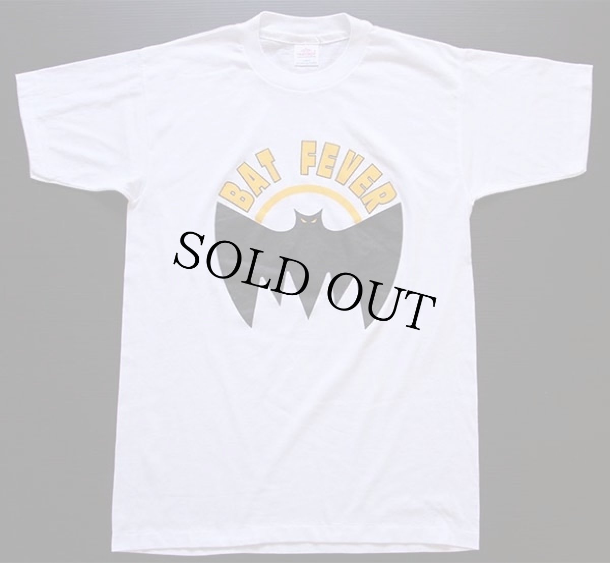 画像2: デッドストック★80s USA製 Healthknit BAT FEVER コウモリ Tシャツ 白 L (2)