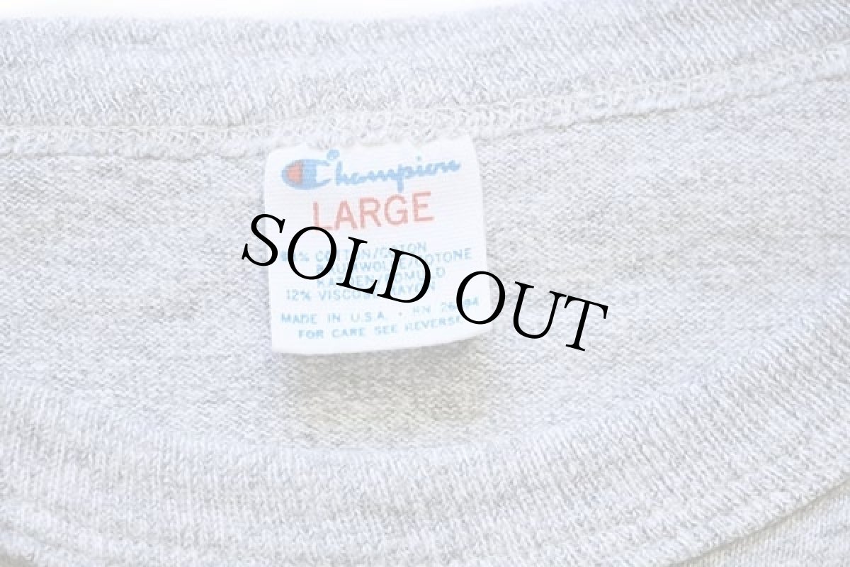 画像4: 80s USA製 Championチャンピオン TRACK&FIELD ウイングフット 88/12 Tシャツ 杢グレー L (4)