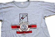 画像1: 80s USA製 Championチャンピオン TRACK&FIELD ウイングフット 88/12 Tシャツ 杢グレー L (1)