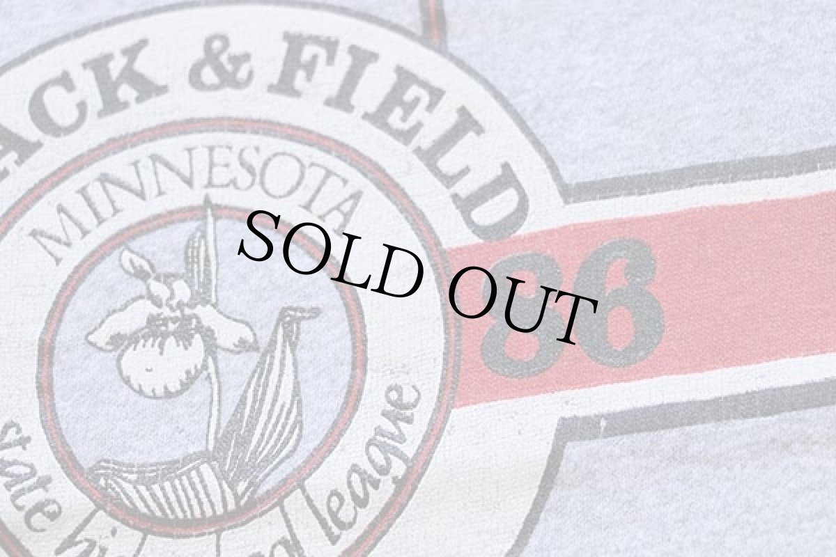 画像3: 80s USA製 Championチャンピオン TRACK&FIELD ウイングフット 88/12 Tシャツ 杢グレー L (3)