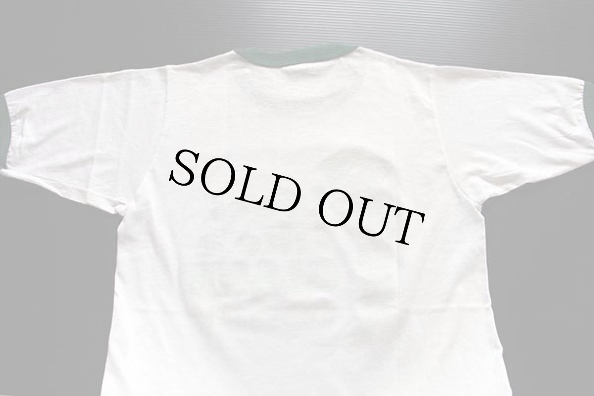 画像3: 70s USA製 I feeL Like a GIANT today グリーンジャイアント 染み込みプリント リンガーTシャツ 白×緑 L (3)