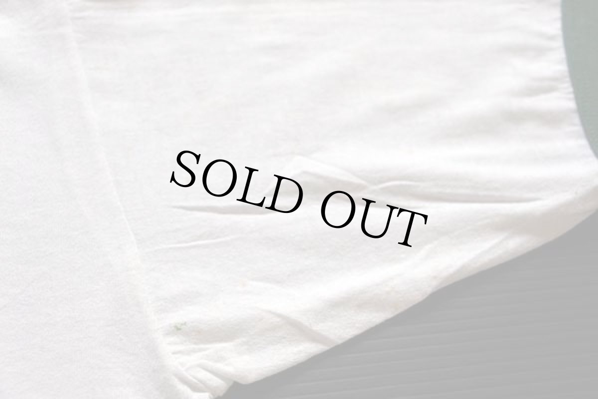 画像5: 70s USA製 I feeL Like a GIANT today グリーンジャイアント 染み込みプリント リンガーTシャツ 白×緑 L (5)