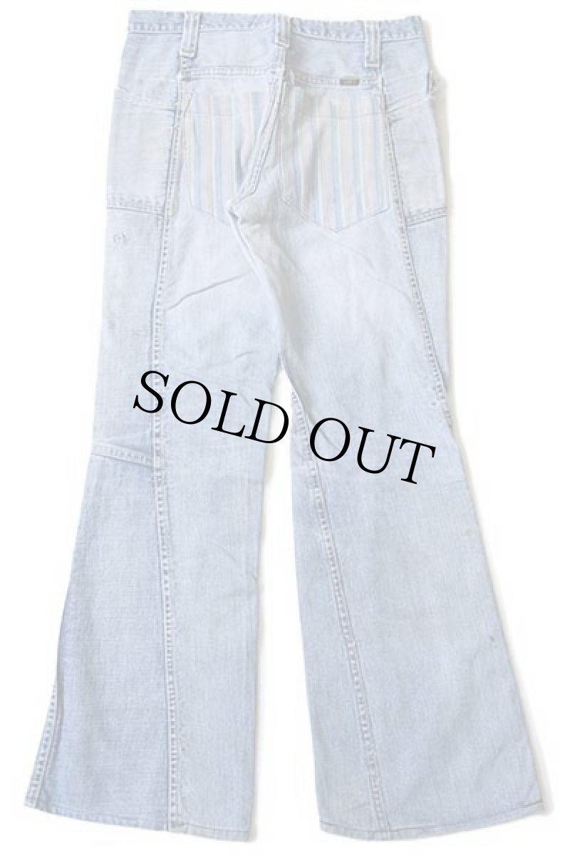 画像3: 70s Leeリー ダメージ フレア デニムパンツ カスタム w32 (3)