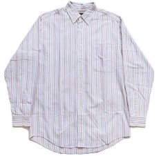 画像2: 90s J.CREW ランダムストライプ ボタンダウン オックスフォード コットンシャツ M (2)