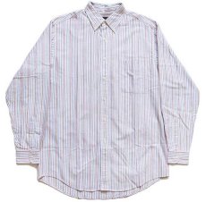 画像2: 90s J.CREW ランダムストライプ ボタンダウン オックスフォード コットンシャツ M (2)