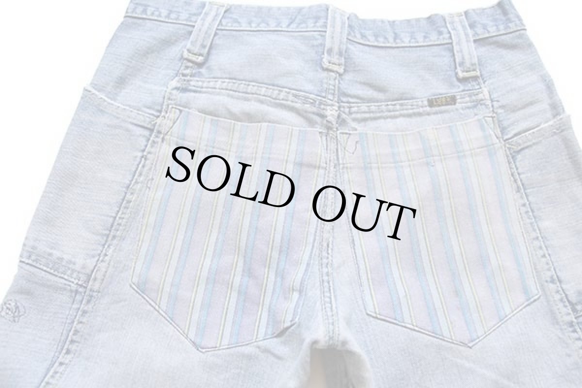 画像5: 70s Leeリー ダメージ フレア デニムパンツ カスタム w32 (5)