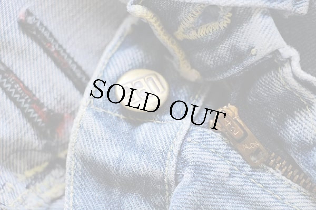 画像6: 70s Leeリー ダメージ フレア デニムパンツ カスタム w32 (6)