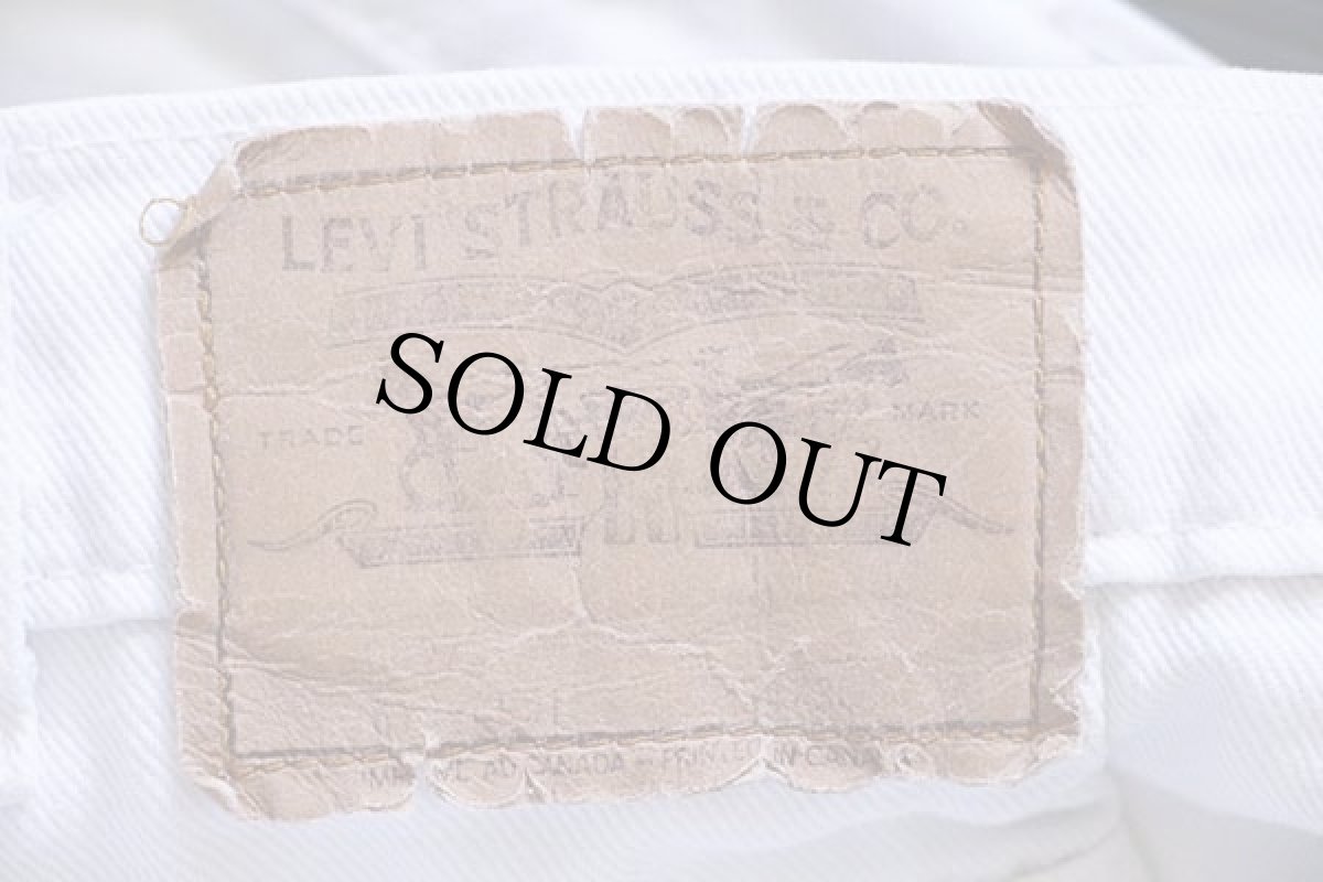 画像6: 80s カナダ製 Levi'sリーバイス フレア コットンツイルパンツ 白 w34 (6)