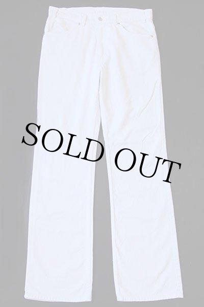 80s カナダ製 Levi'sリーバイス フレア コットンツイルパンツ 白 w34